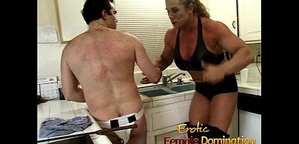  Angry dominatrix with big muscles hurts her husband really bad-6